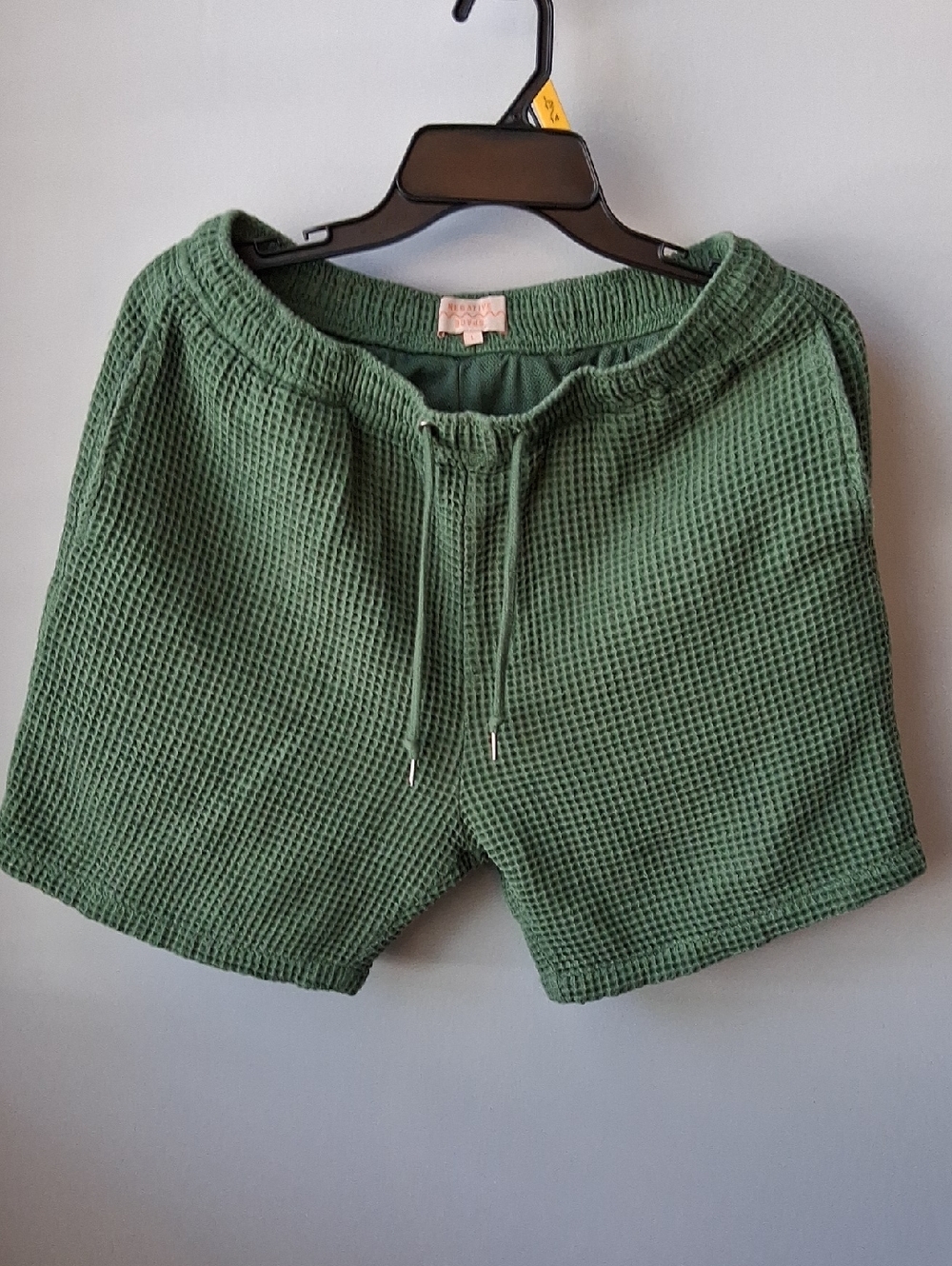 Women’s Waffle Knit Drawstring Shorts - Green